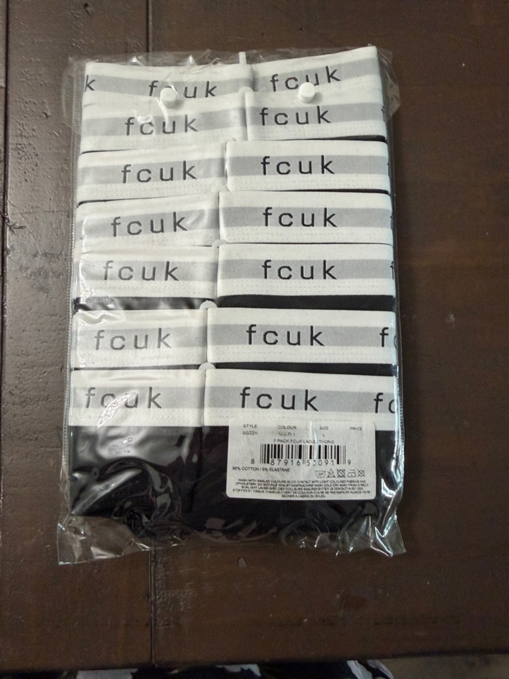 Pack of 7 thongs by French Connection.